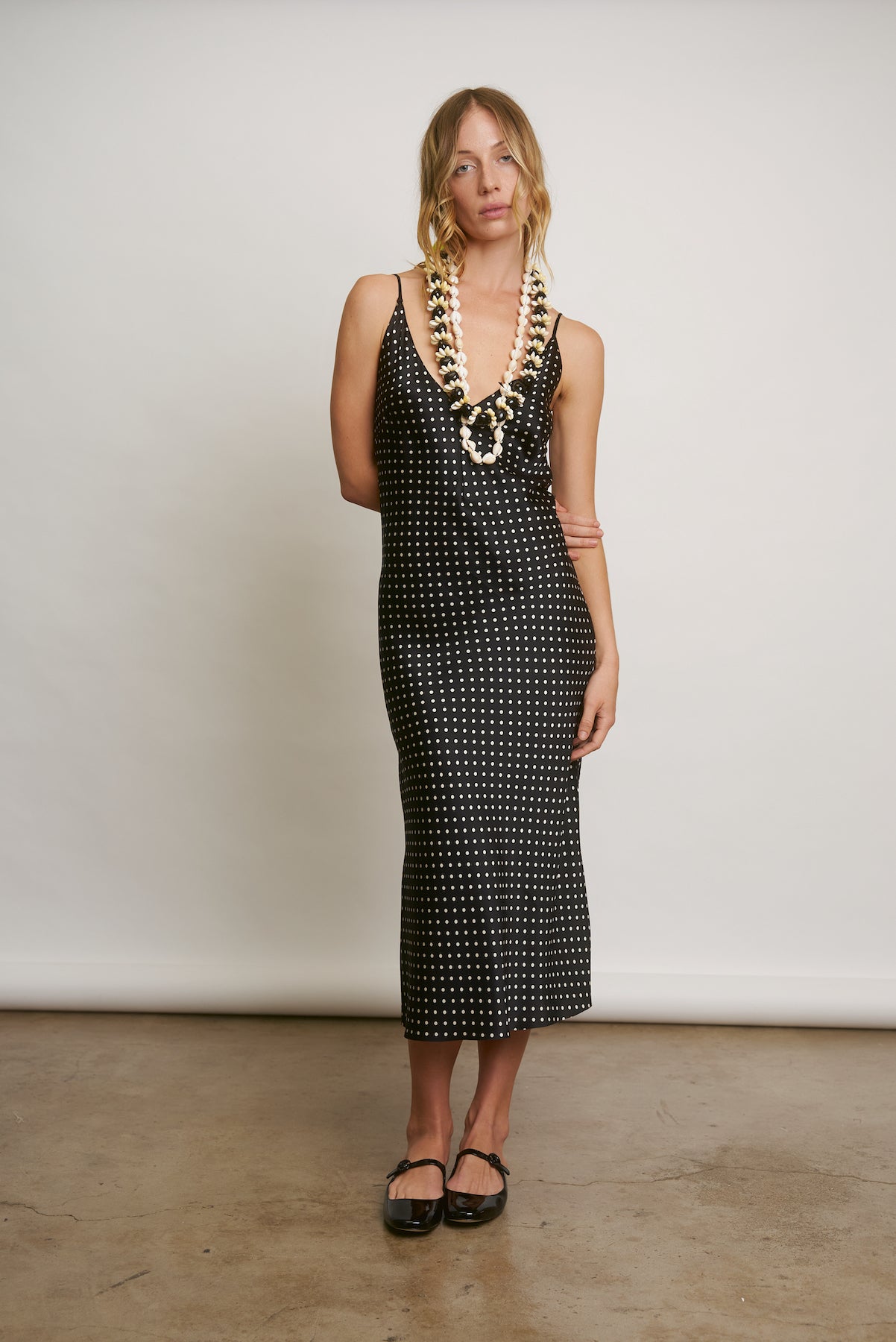 Olive polka dot dress hotsell