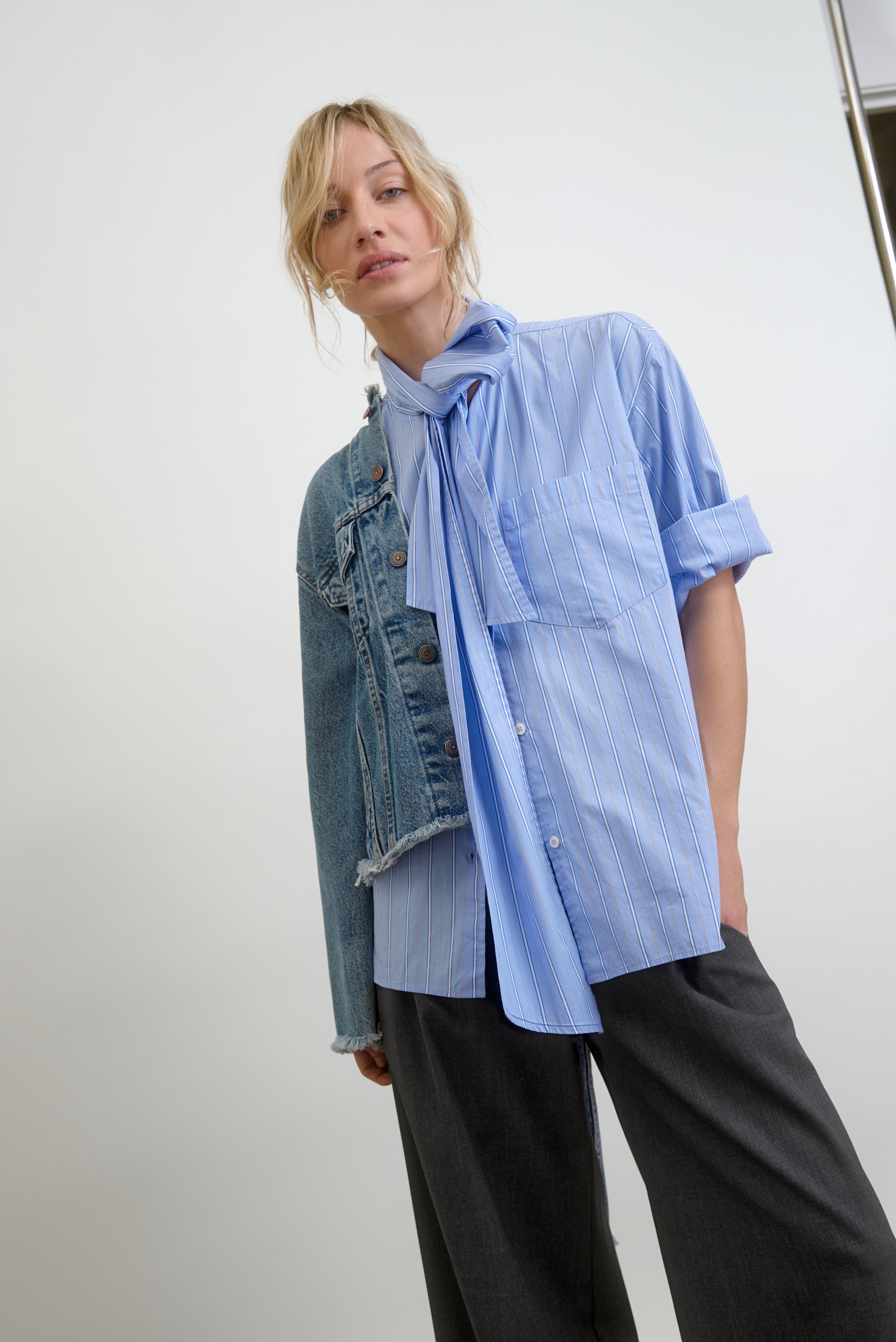 DEAR POLLY | tonal blue shirting