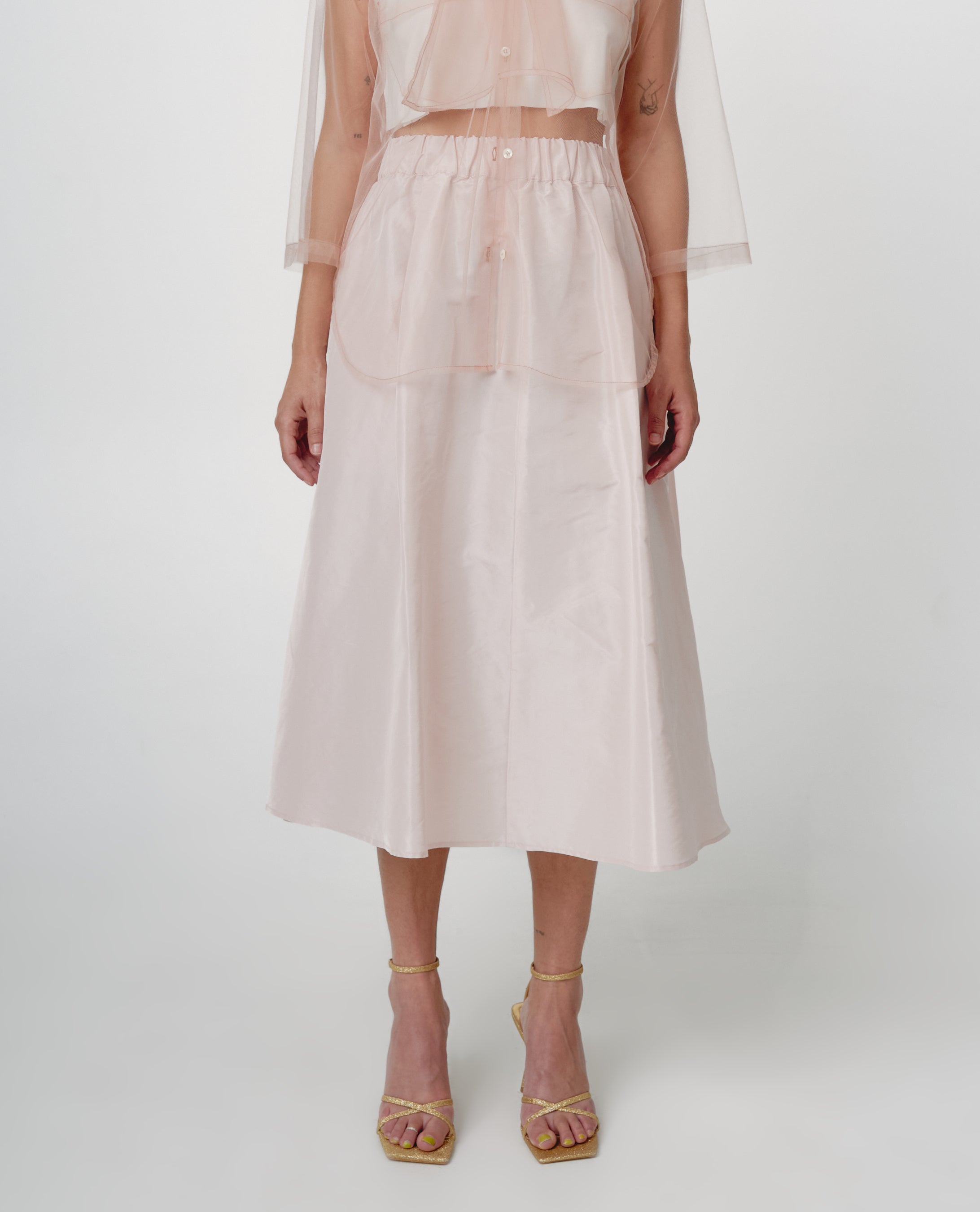 LE SKIRT | blush silk taffeta