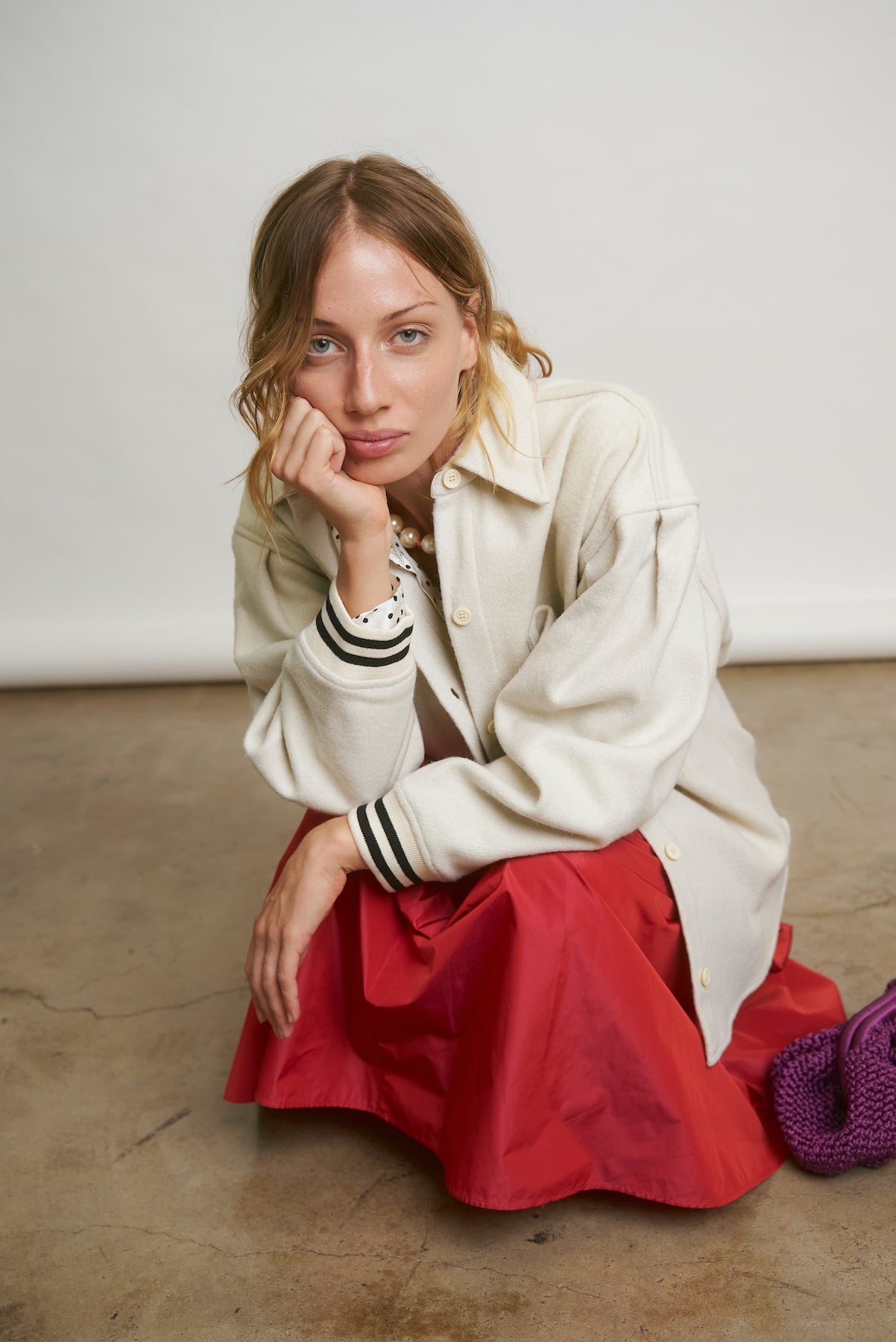 Red Taffeta Skirt