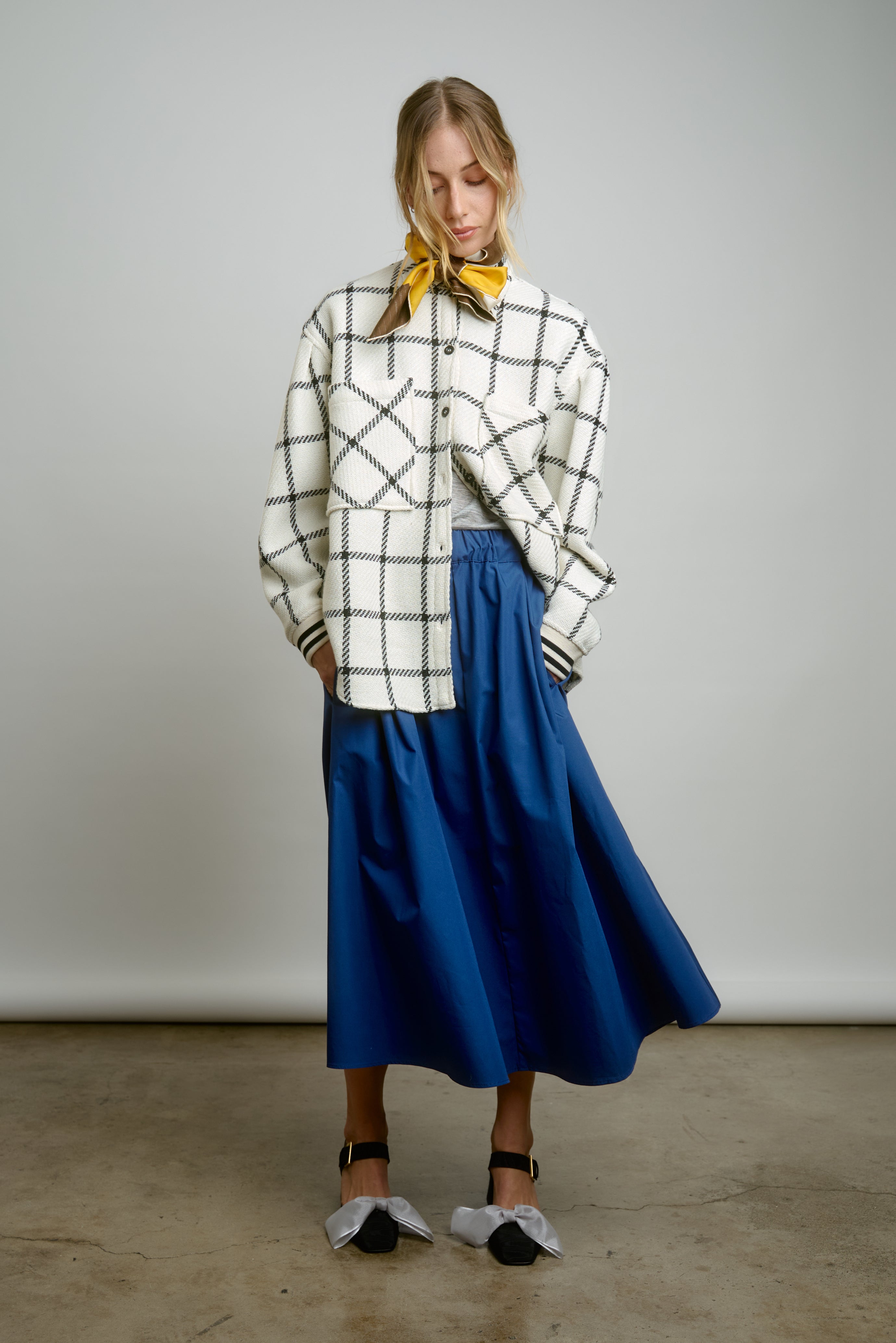 LE SKIRT | french blue poplin