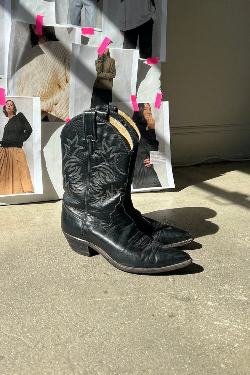 VINTAGE COWBOY BOOTS| black